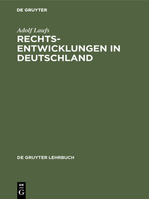 cover image of Rechtsentwicklungen in Deutschland